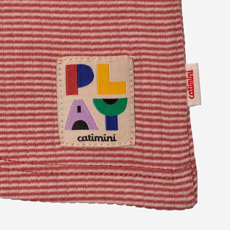 T-shirt bébé brique fines rayures rouge Catimini