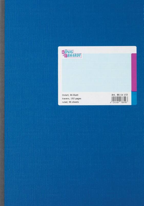 König & Ebhardt Geschäftsbuch DIN A4 Liniert 70 g/m² Blau 96 Blatt