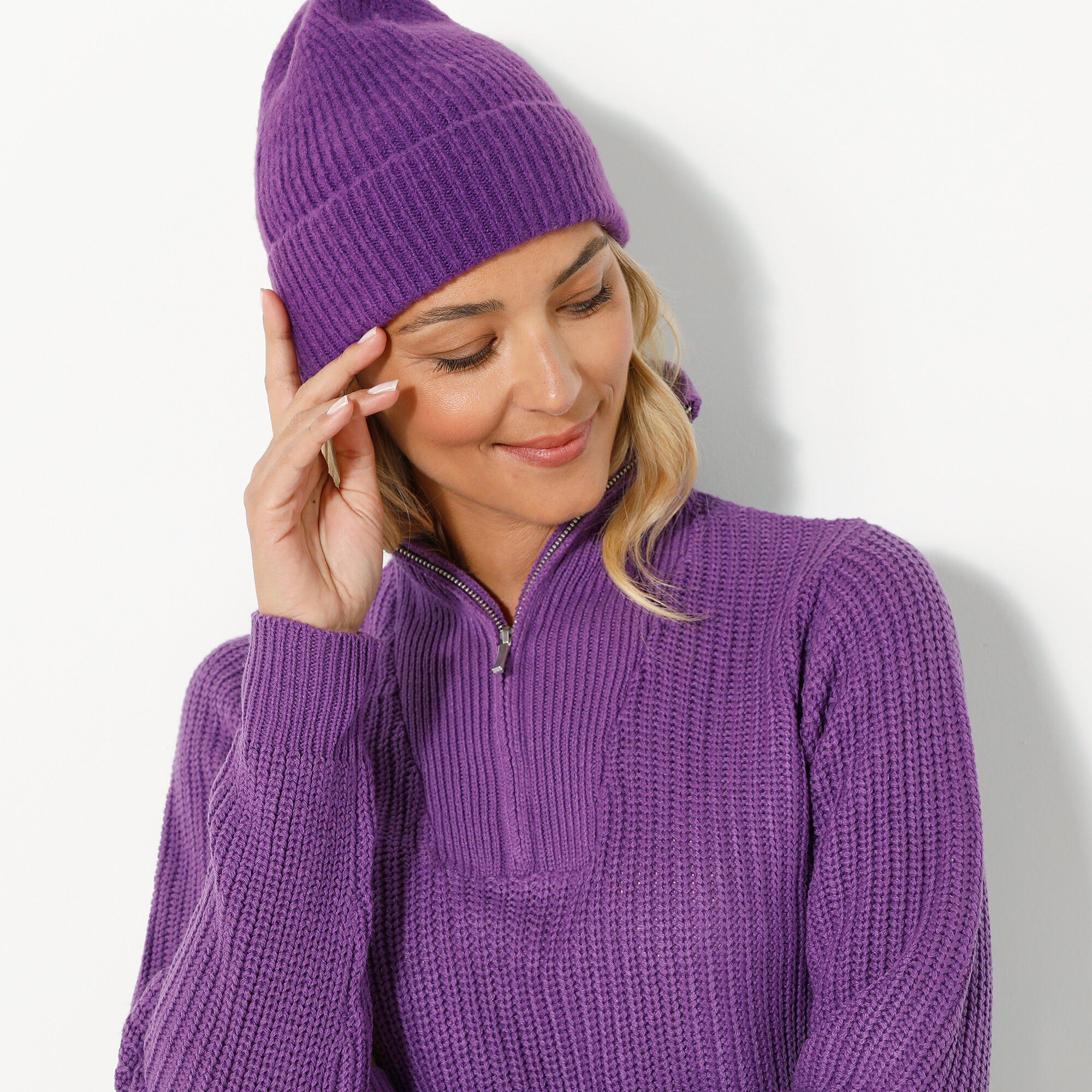 Bonnet en maille, uni