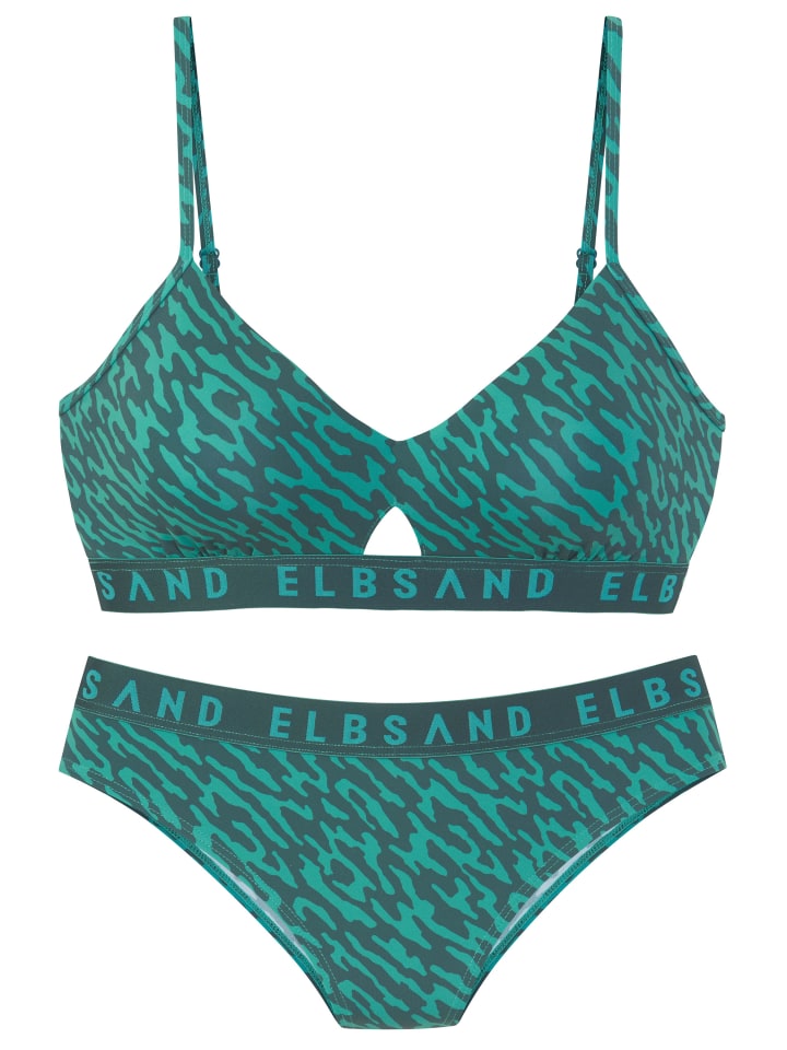 ELBSAND Bustier-Bikini in petrol bedruckt günstig kaufen