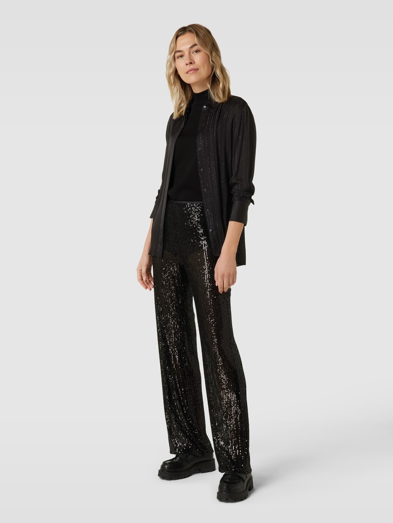 Bluse mit Umlegekragen Modell 'BARTHES' in black