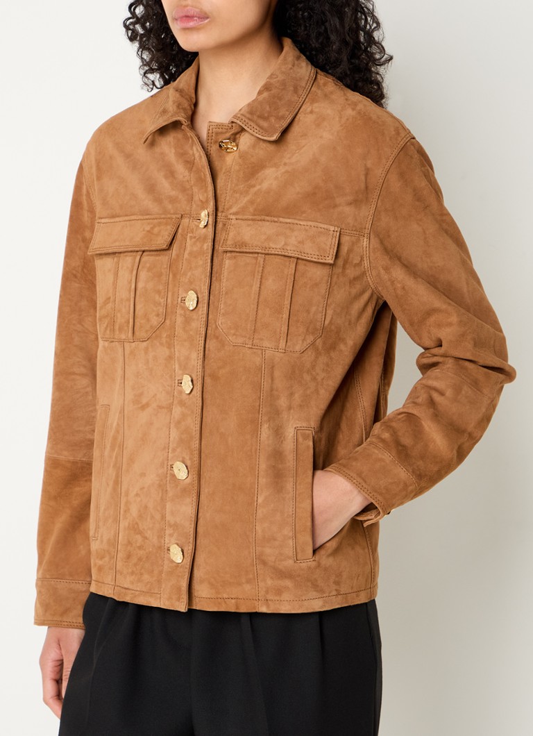 Chaqueta Kuba de Zadig&Voltaire en ante de piel de cabra con solapa y bolsillos laterales.