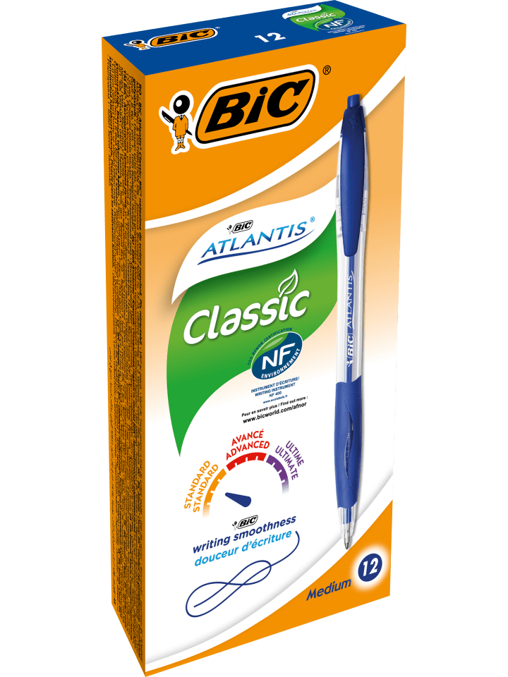 Bic Kugelschreiber Atlantis Classic in Blau - Strichstärke 0,4 mm, 12er Pack günstig kaufen onesize