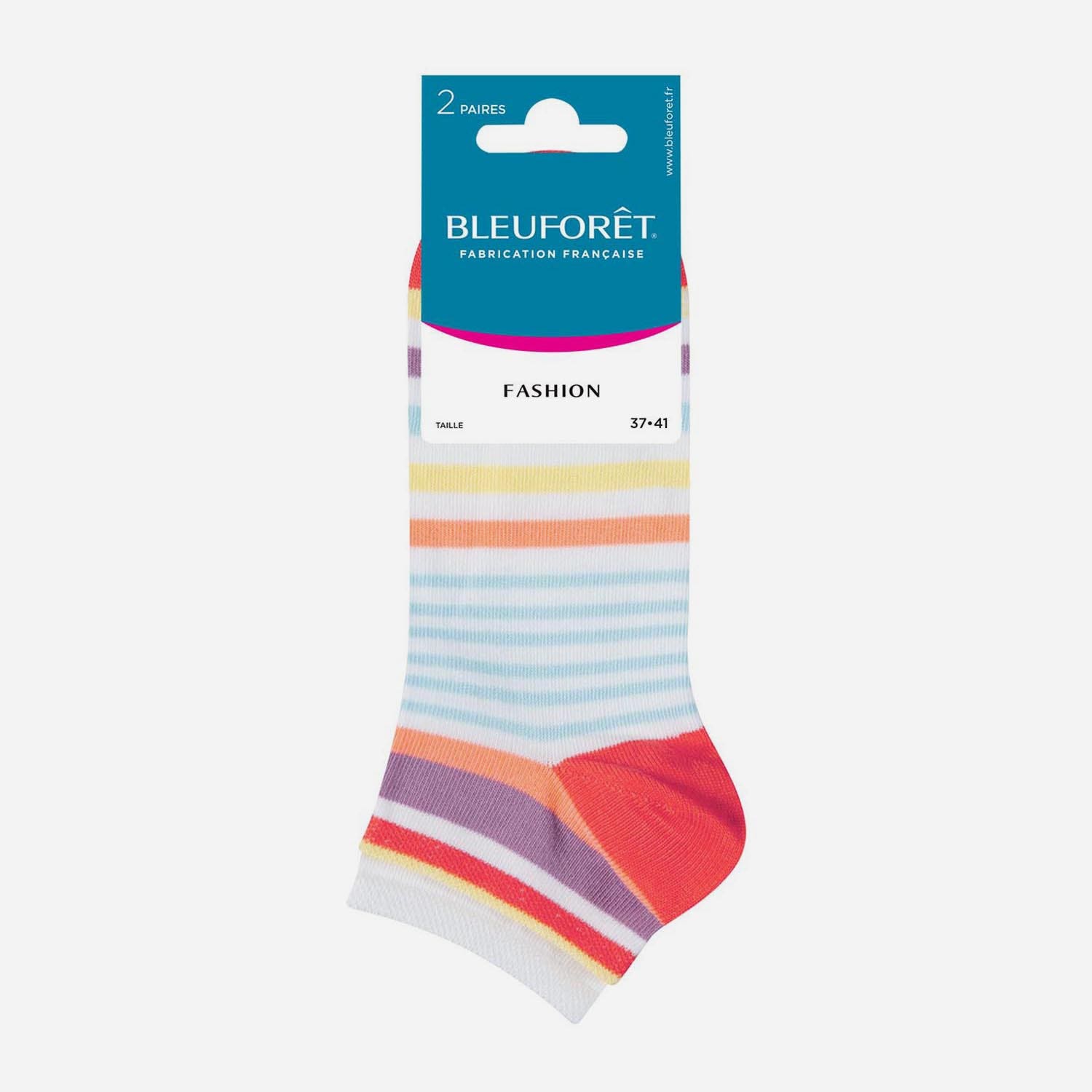 2 paires de chaussettes courtes BLEUFORET Pointure 37-41