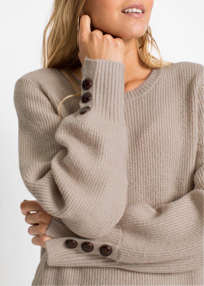 Longpullover mit Knöpfen