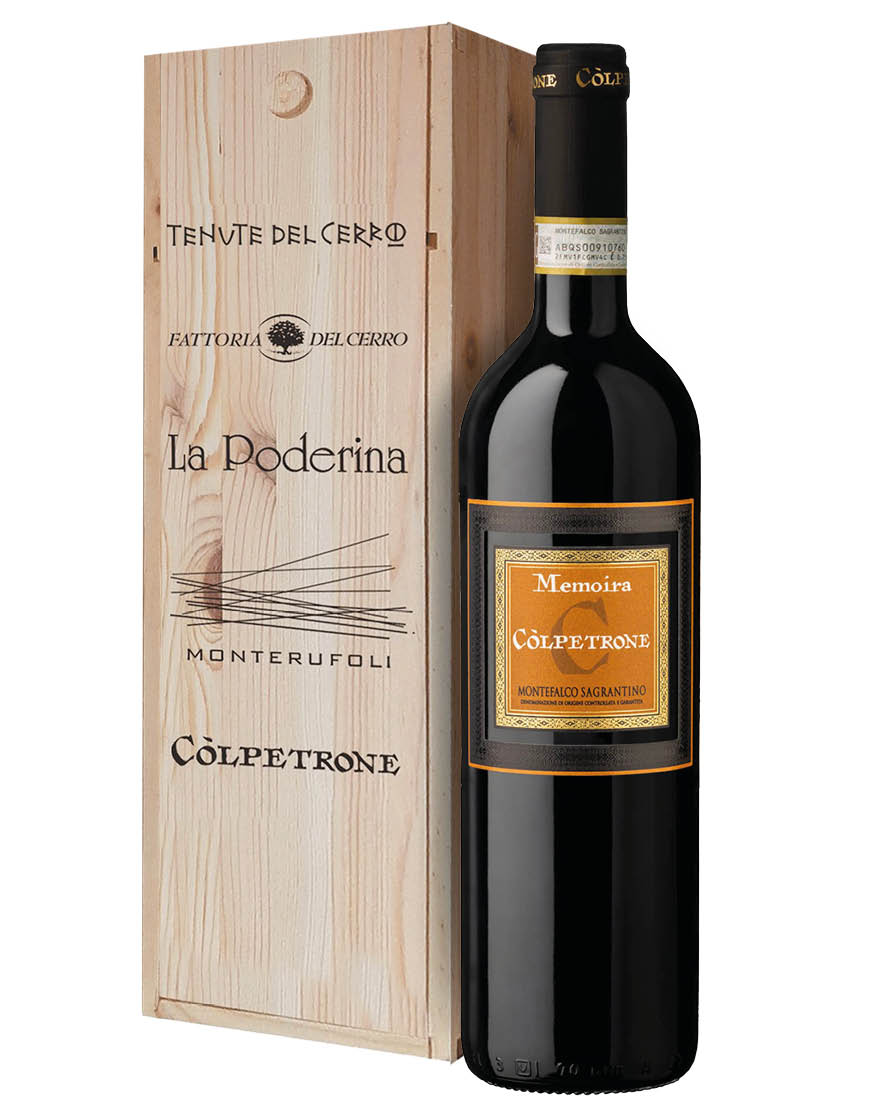 Montefalco Sagrantino DOCG Memoira 2015 Còlpetrone 0,75 ℓ, Caisse bois