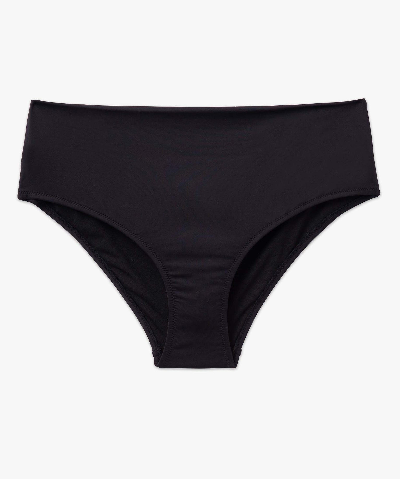 Bas de maillot de bain femme avec revers à la taille noir | GEMO