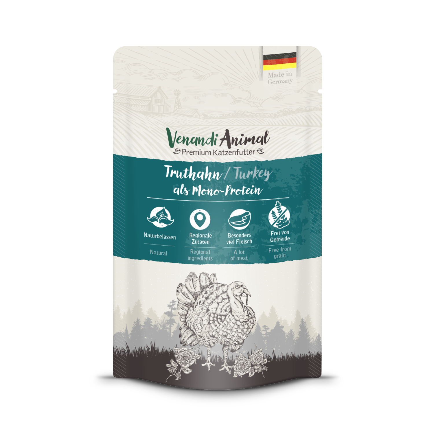 Venandi Nassfutter Venandi Animal Mono-Protein 12x125 g Truthahn