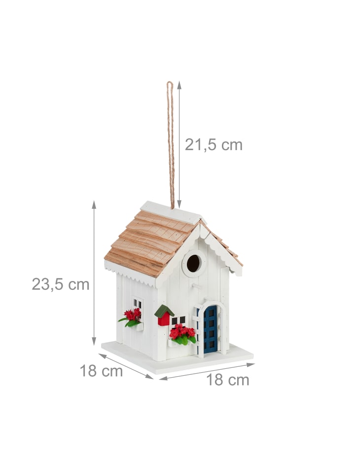 relaxdays Deko Vogelhaus in Bunt - (B)18 x (H)23,5 x (T)18 cm günstig kaufen onesize