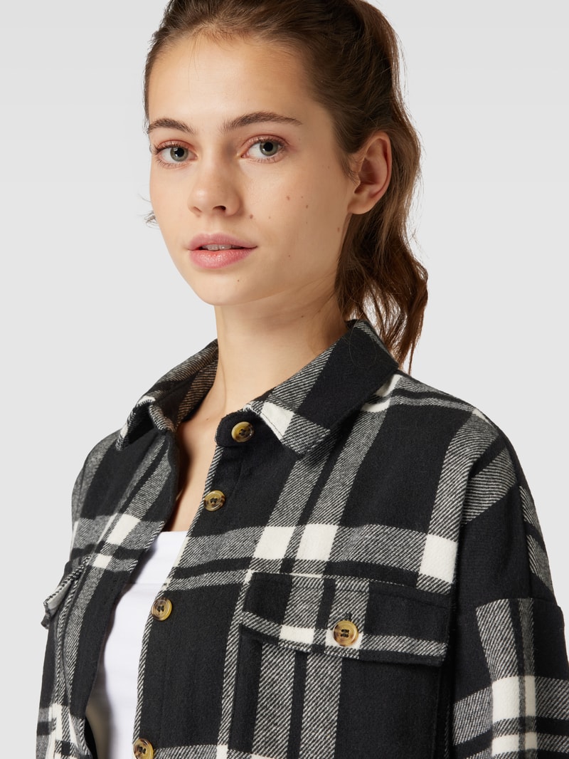 Hemdbluse mit Tartan-Muster Modell 'FLANNY' in black