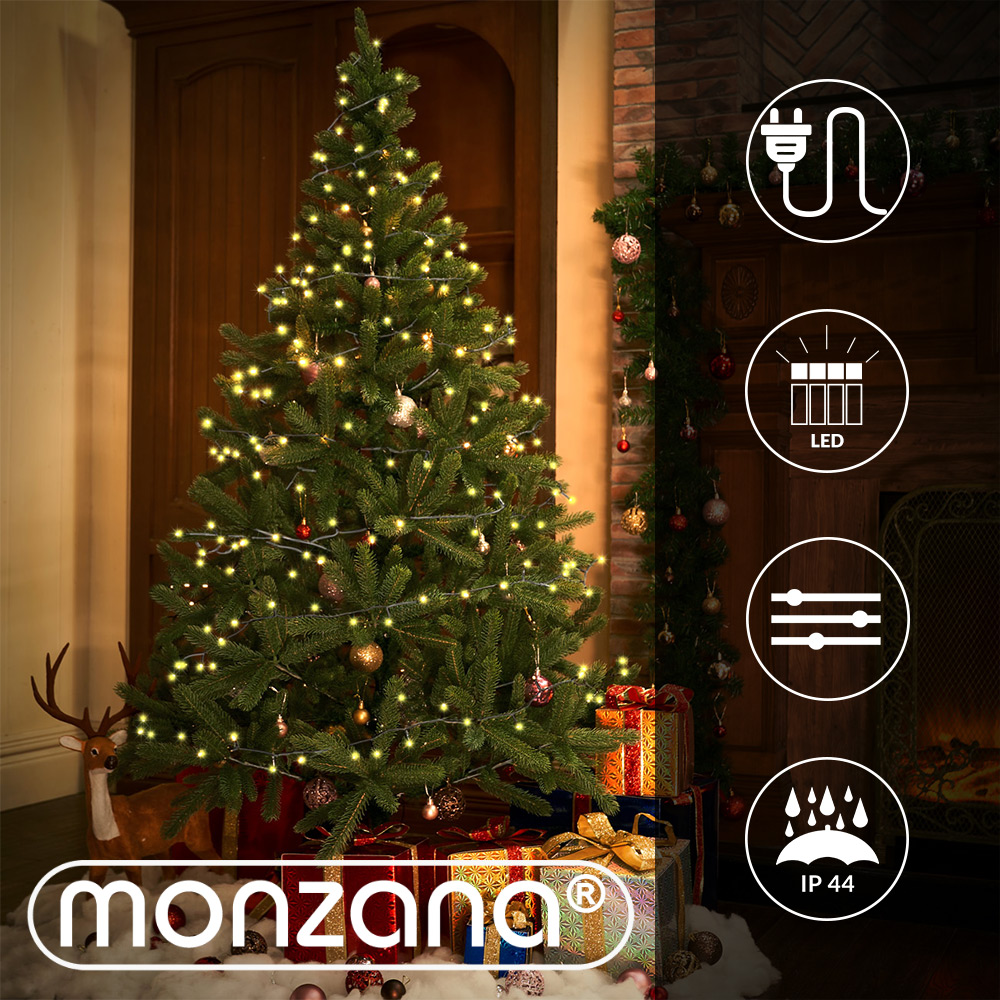 Casaria monzana® Lichterkette 400 LED transparentes Kabel 40m warm weiß