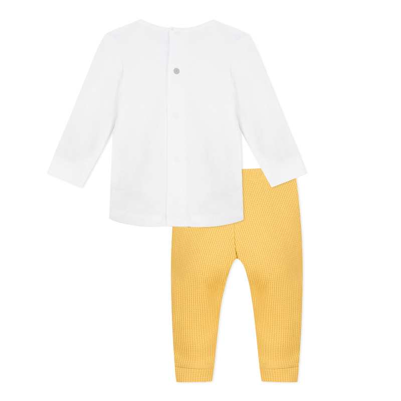 Ensemble en coton jaune motif lion naissance Absorba
