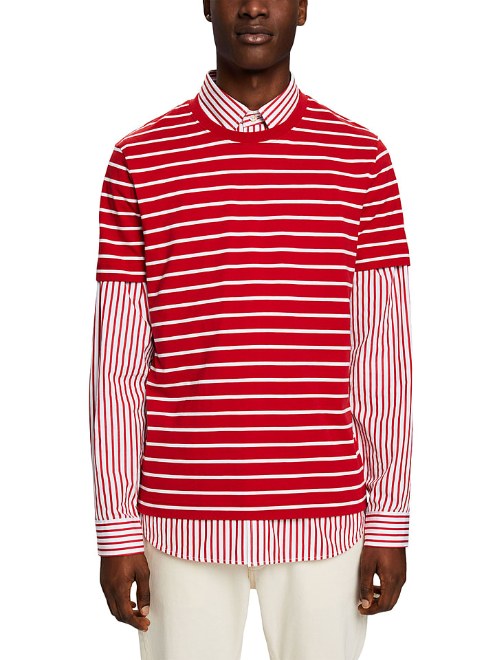 ESPRIT Shirt in Rot/ Weiß günstig kaufen