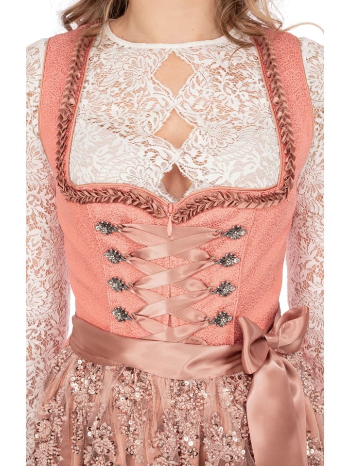 KRÜGER Midi Dirndl 116167 in apricot günstig kaufen