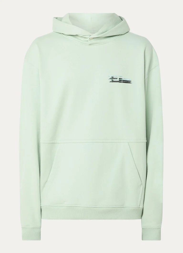 „Filling Pieces Balance“ džemperis su gobtuvu iš ekologiškos medvilnės su logotipu ir spauda nugaroje