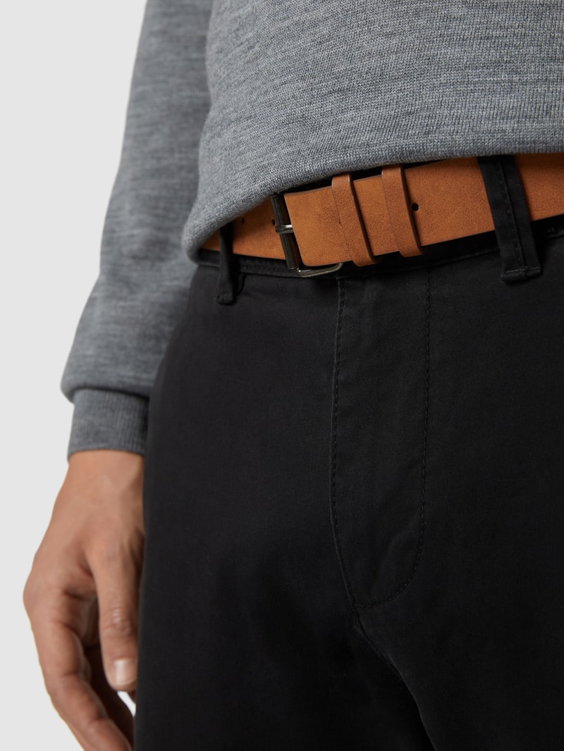 Hose mit Stretch-Anteil in gerader Passform in schwarz