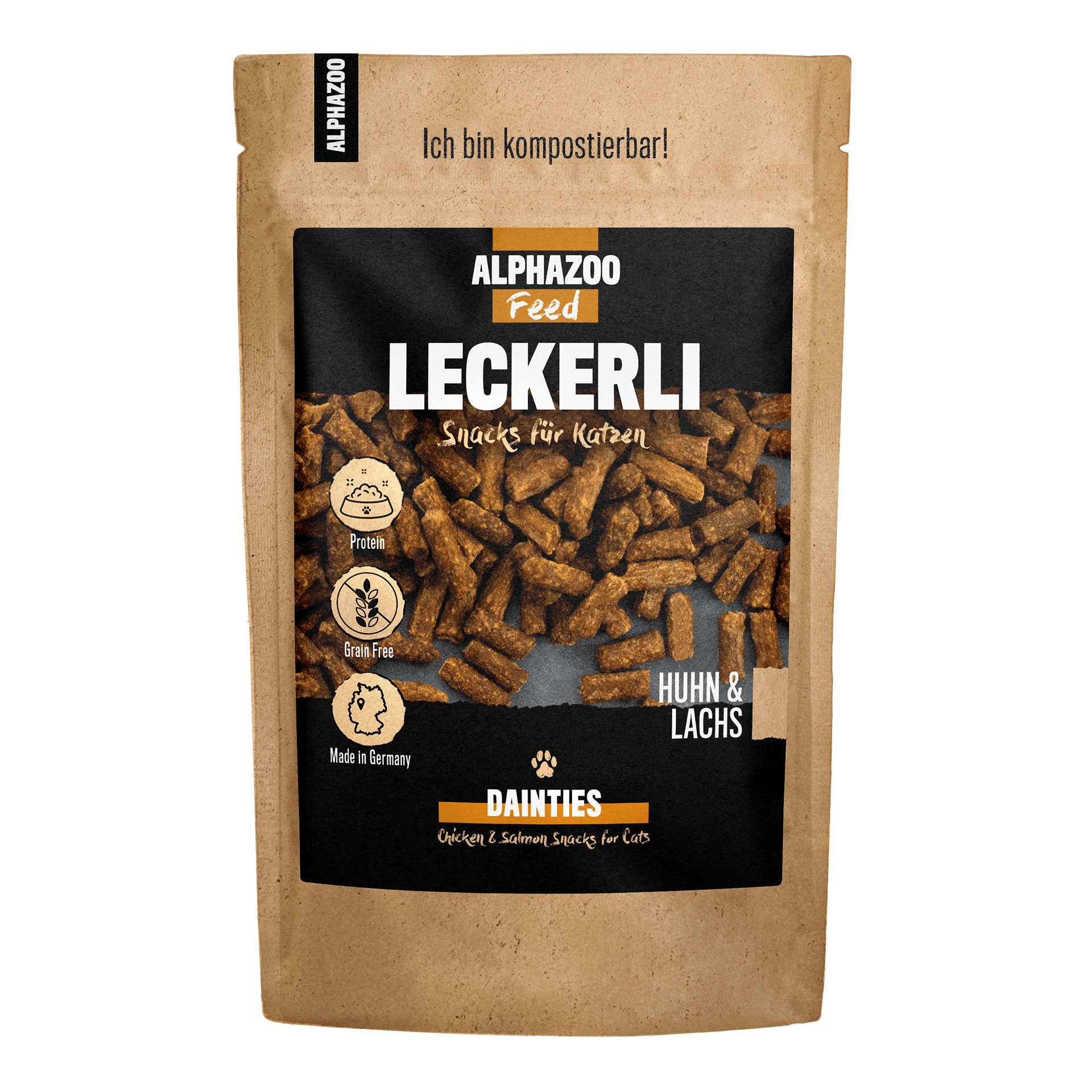 ALPHAZOO Snacks ALPHAZOO Leckerli Huhn & Lachs für Katzen