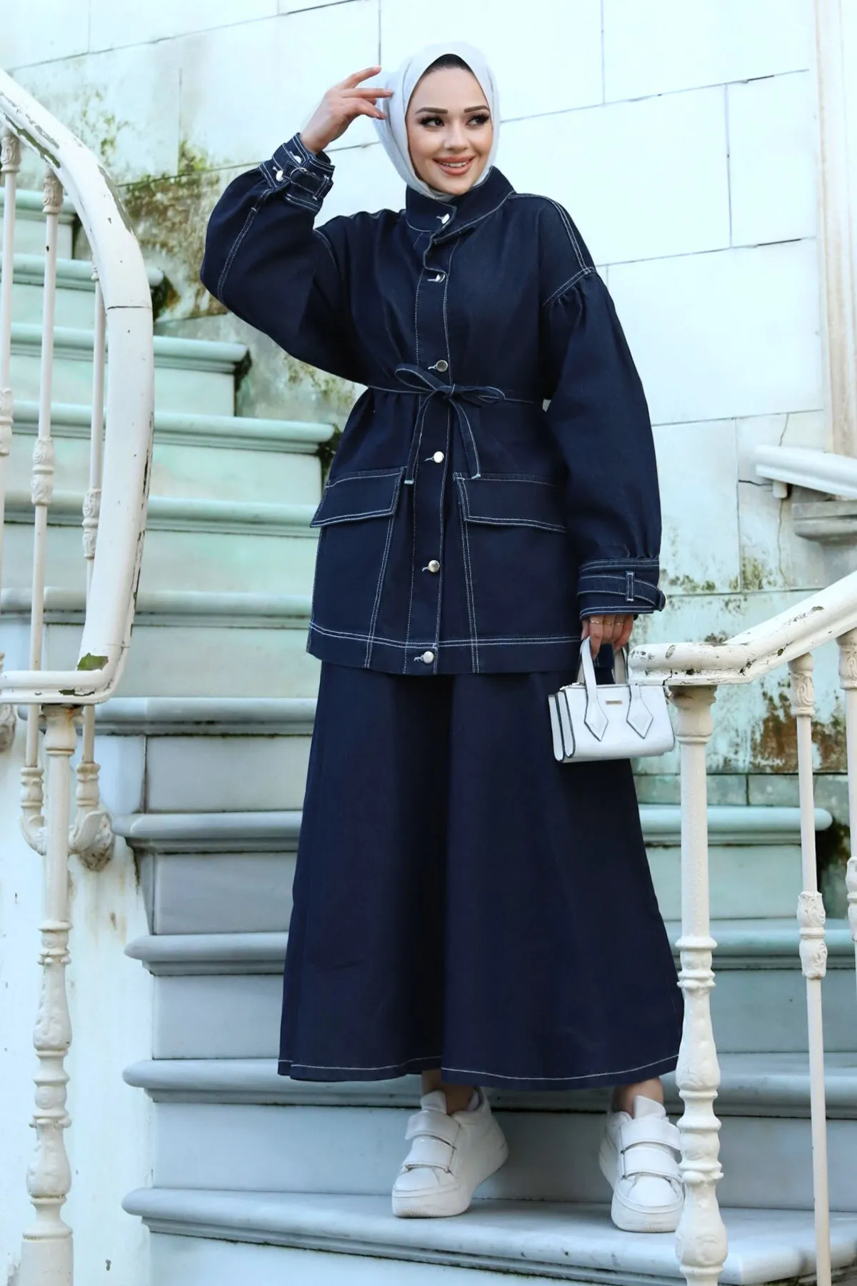 Tesettür Dünyası  Zweiteiler - Blau - Regular Fit