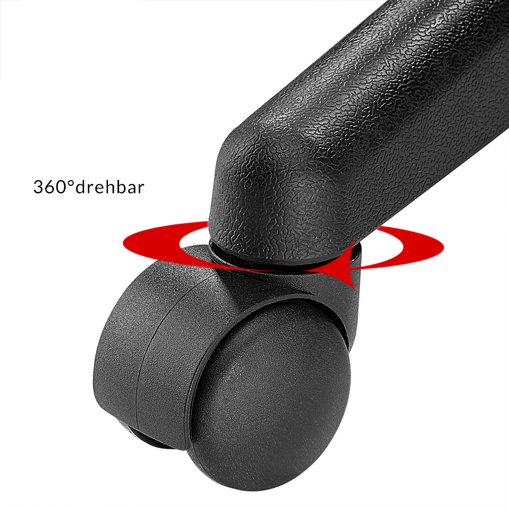 Casaria Rollhocker Kunstleder Grau 360° drehbar