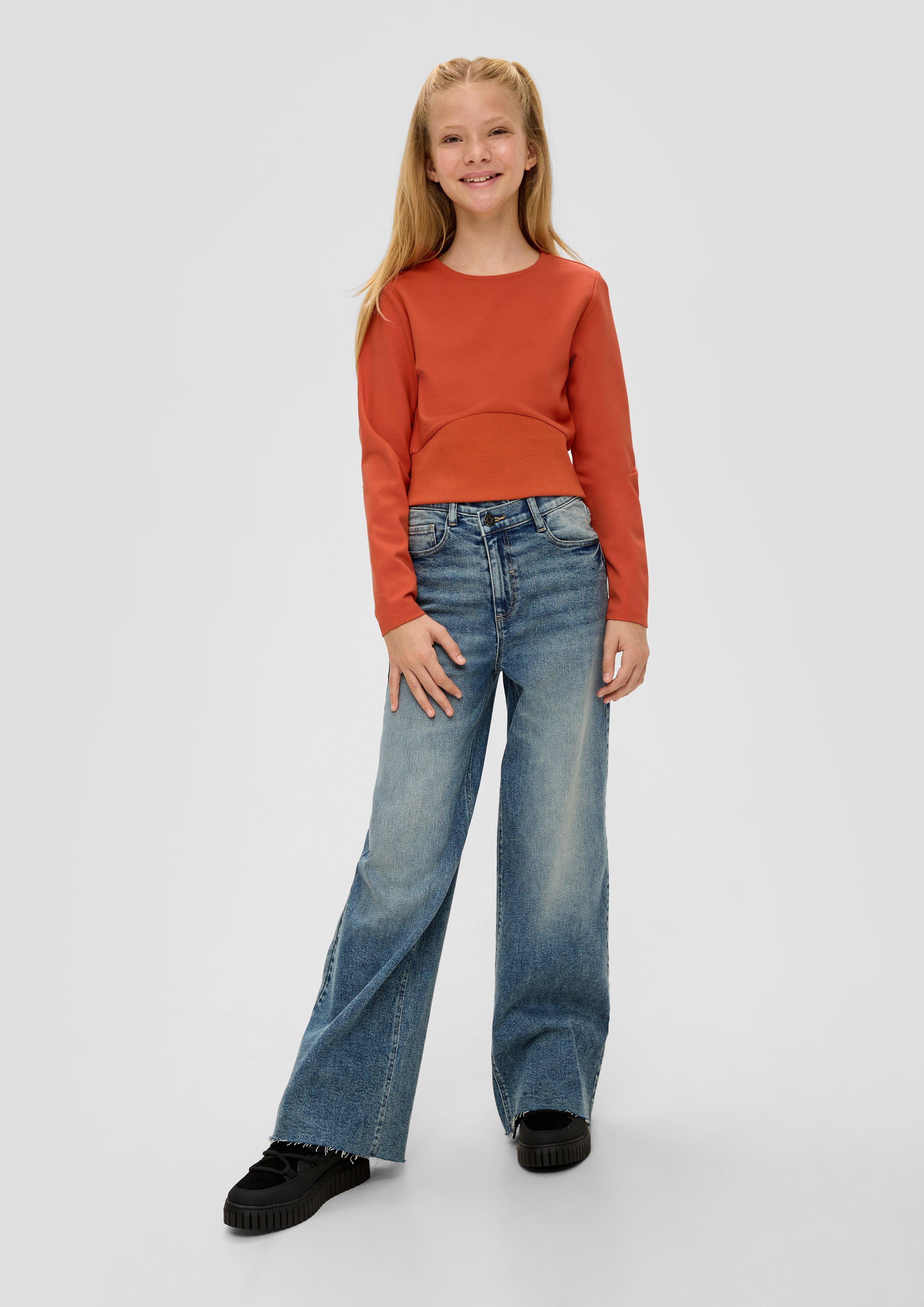 Verkürztes Longsleeve mit Rippeinsatz  2133796-2740