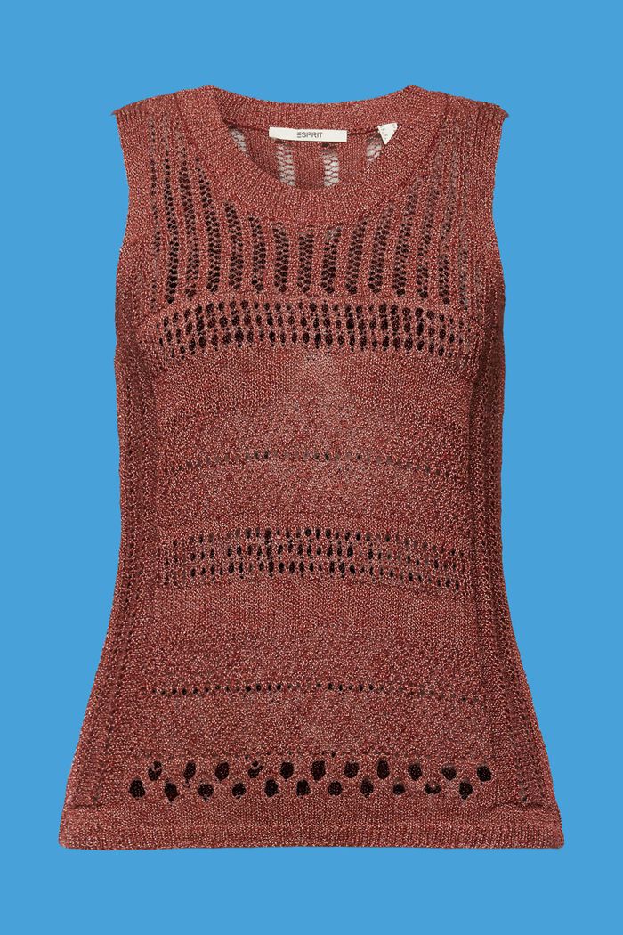 Ärmelloser Mouliné-Pullover, Baumwollmix