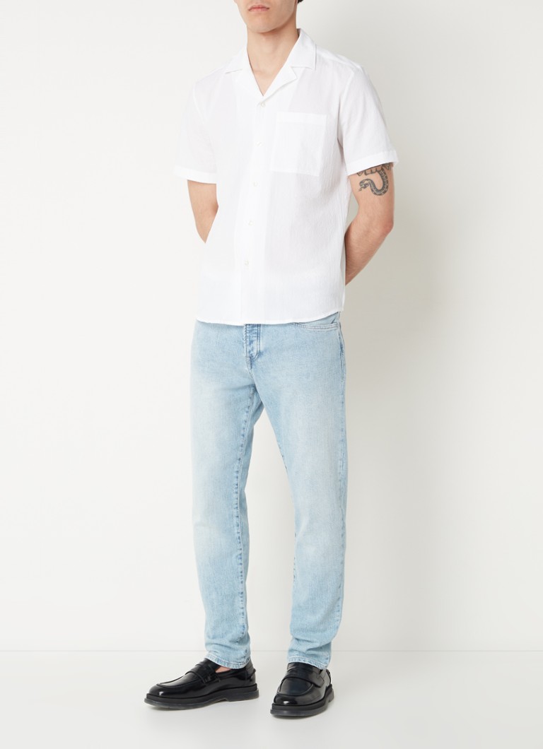 Camisa HUGO BOSS Ellino de corte regular com textura e bolso no peito.