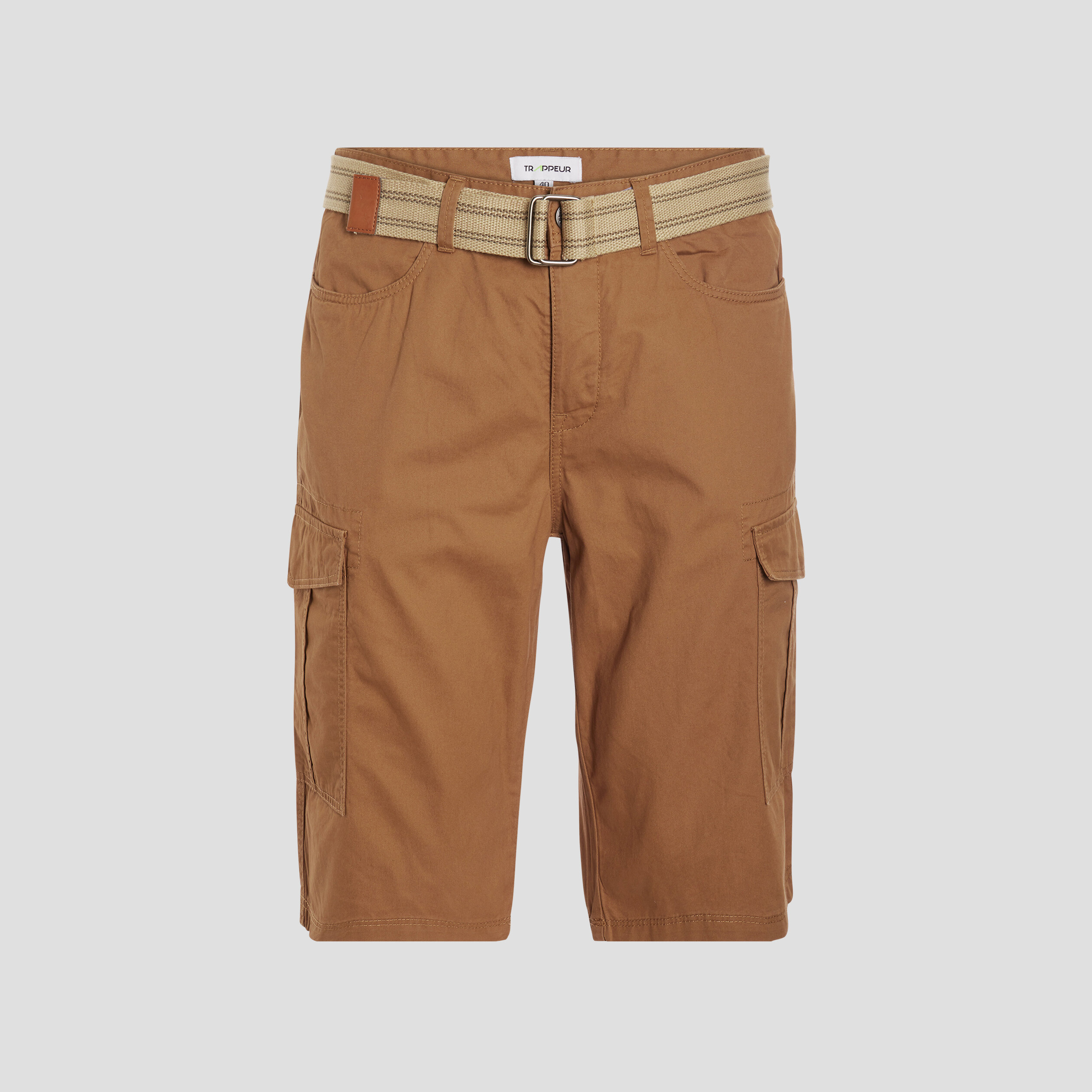 Bermuda cargo ceinturé camel homme | La Halle