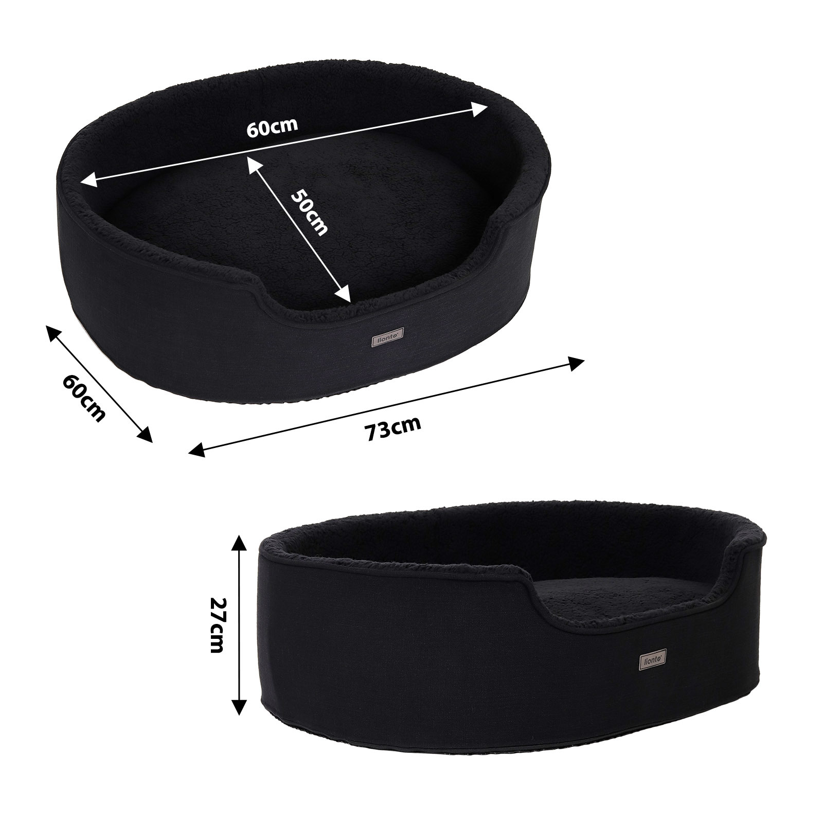 Lionto Hundebetten Lionto Hundebett mit Wendekissen schwarz S