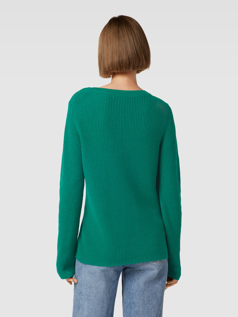 Pullover mit Rundhalsausschnitt Modell 'Liz' in petrol