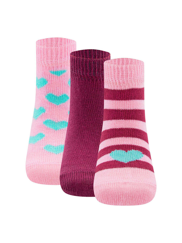 ewers 3er-Set Socken 3er Pack gemustert in pink günstig kaufen