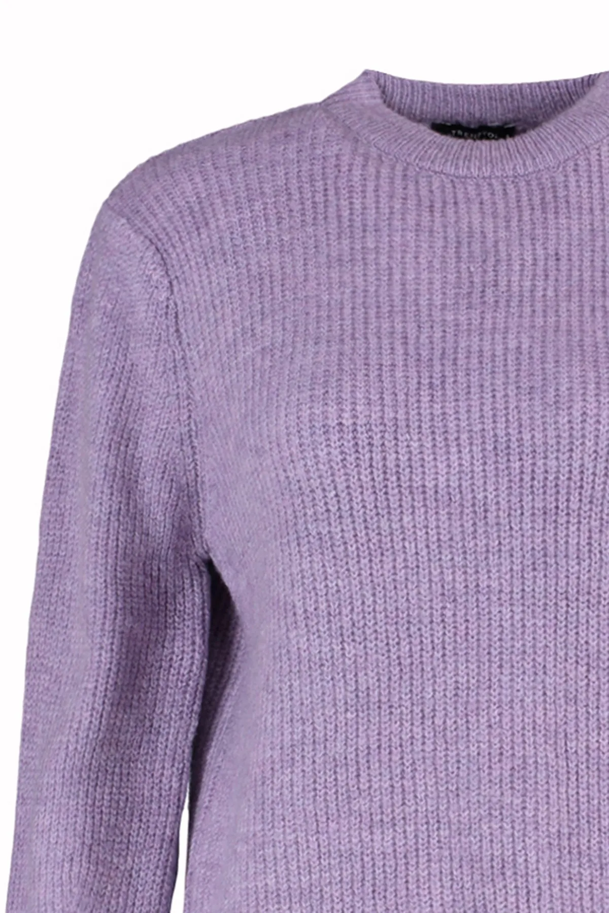 Trendyol Collection  Lilafarbener Basic-Strickpullover mit weicher Textur und weiter Passform TWOAW20FV0142