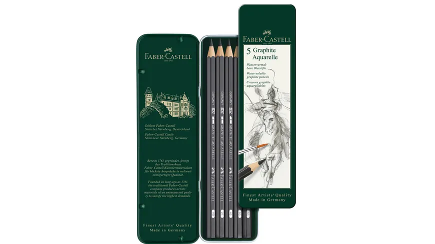 FABER-CASTELL Aqua Bleistift Graphite Aquarelle 5er Etui
