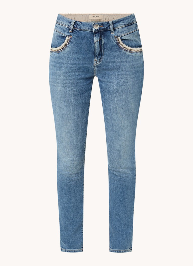 Jeans skinny a vita media Mos Mosh MM Naomi Mateos, lavaggio medio