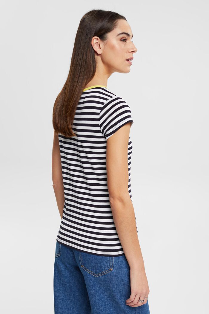 Gestreiftes T-Shirt mit Kappenärmeln