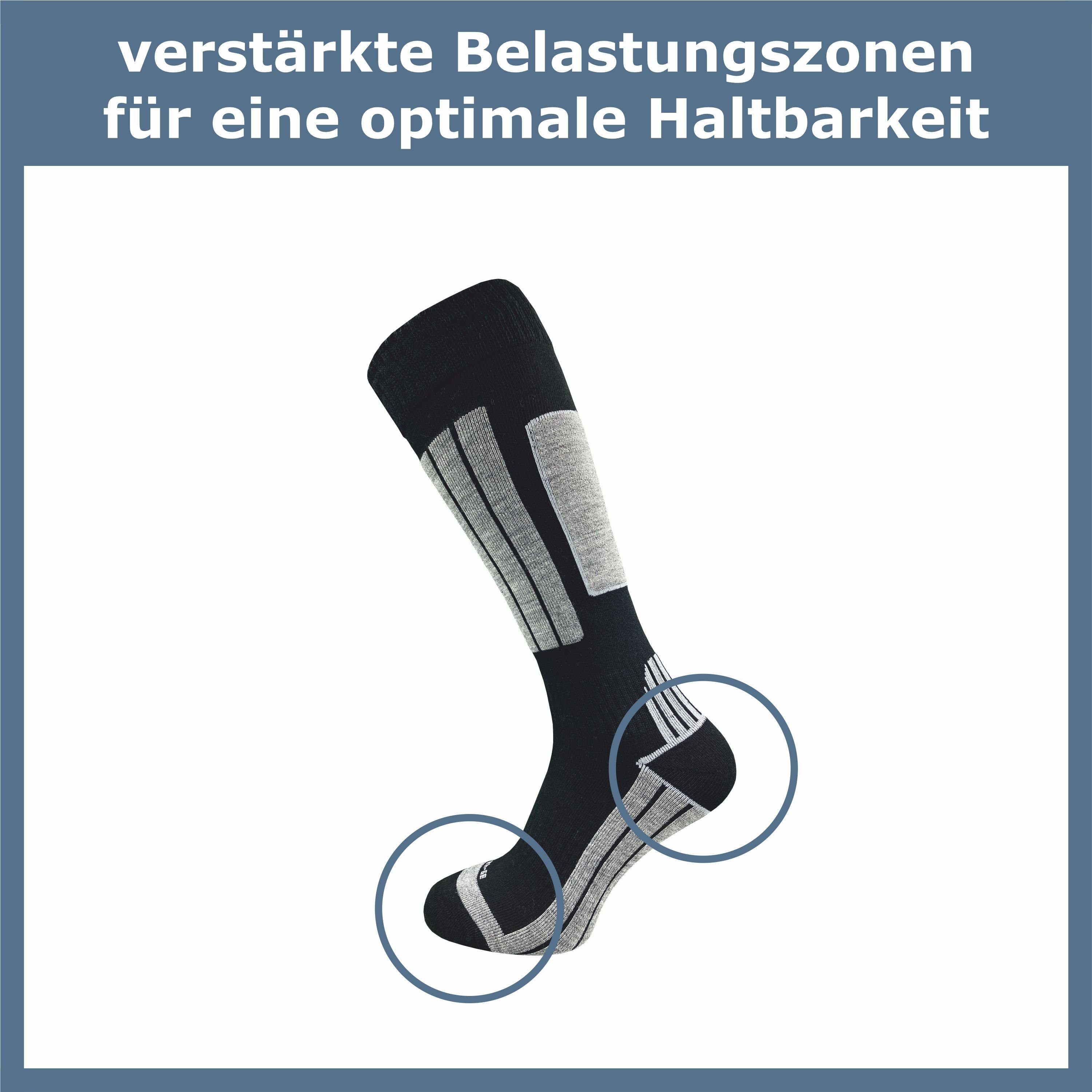 GAWILO Skisocken für Damen mit wärmender Wolle und spezieller Funktionspolsterung (4 Paar) Spezielle Konstruktion sorgt für Stabilität & hält Füße warm & trocken
