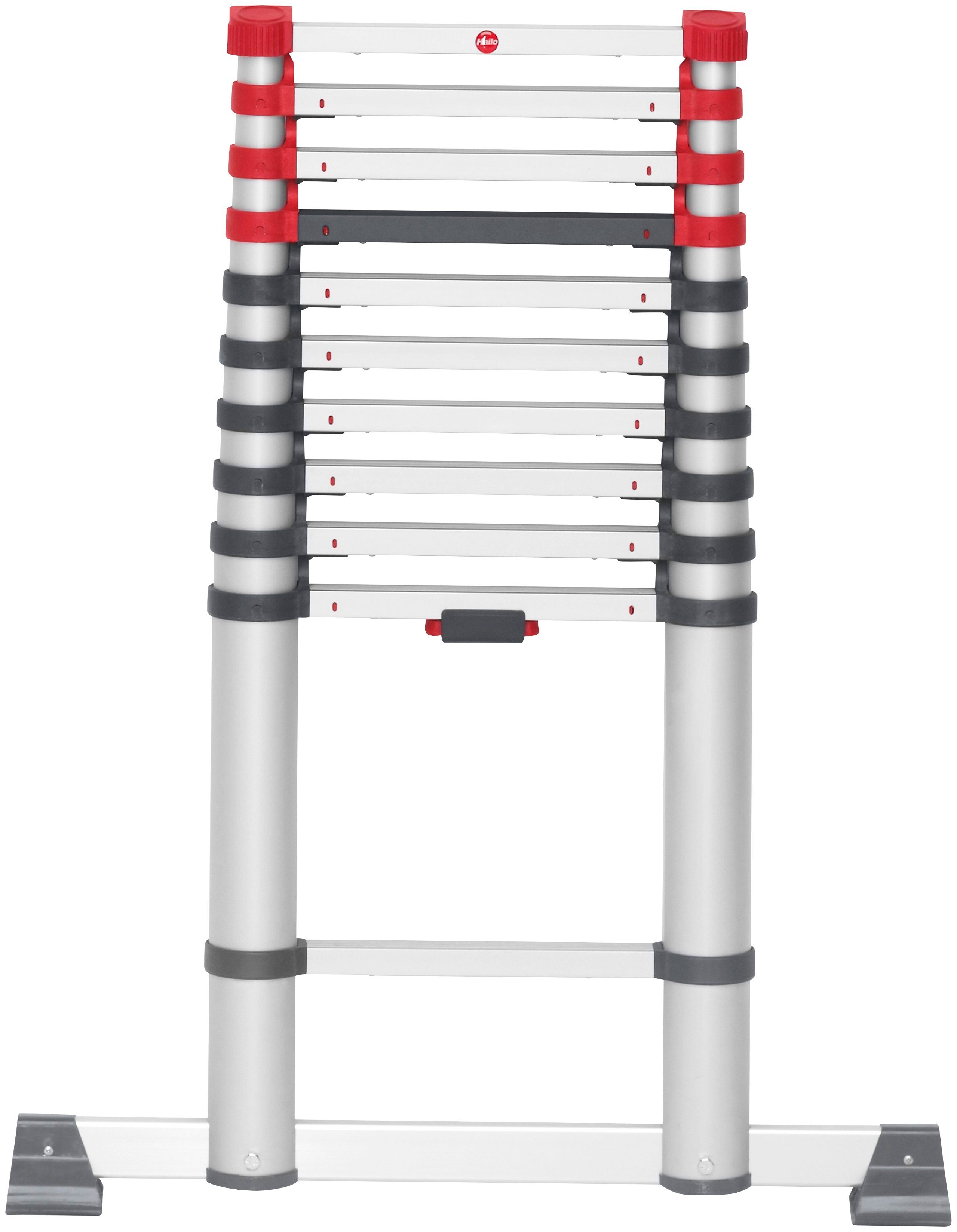 Hailo Teleskopleiter FlexLine, Alu-Sicherheits-Teleskopleiter 11 Sprossen