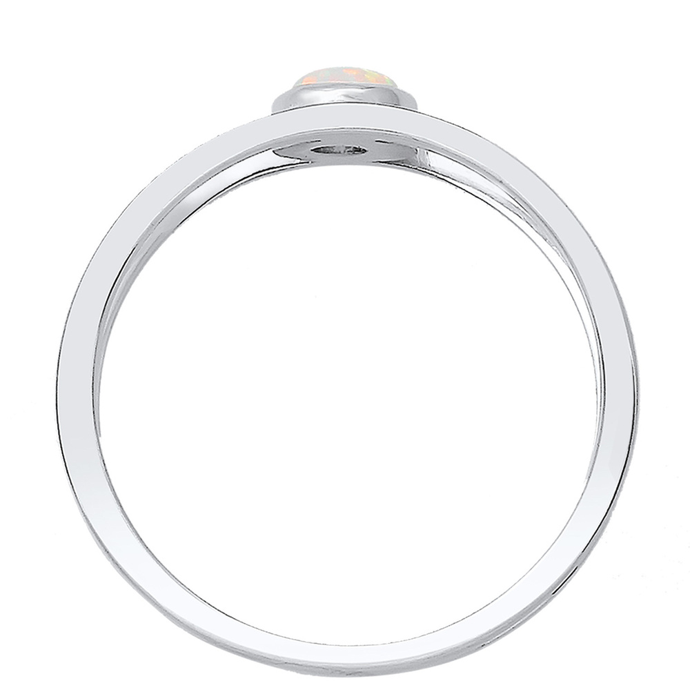 Elli Elli Bague Femmes Opale Synthétique à Double Sein en Argent Sterling 925 Bague