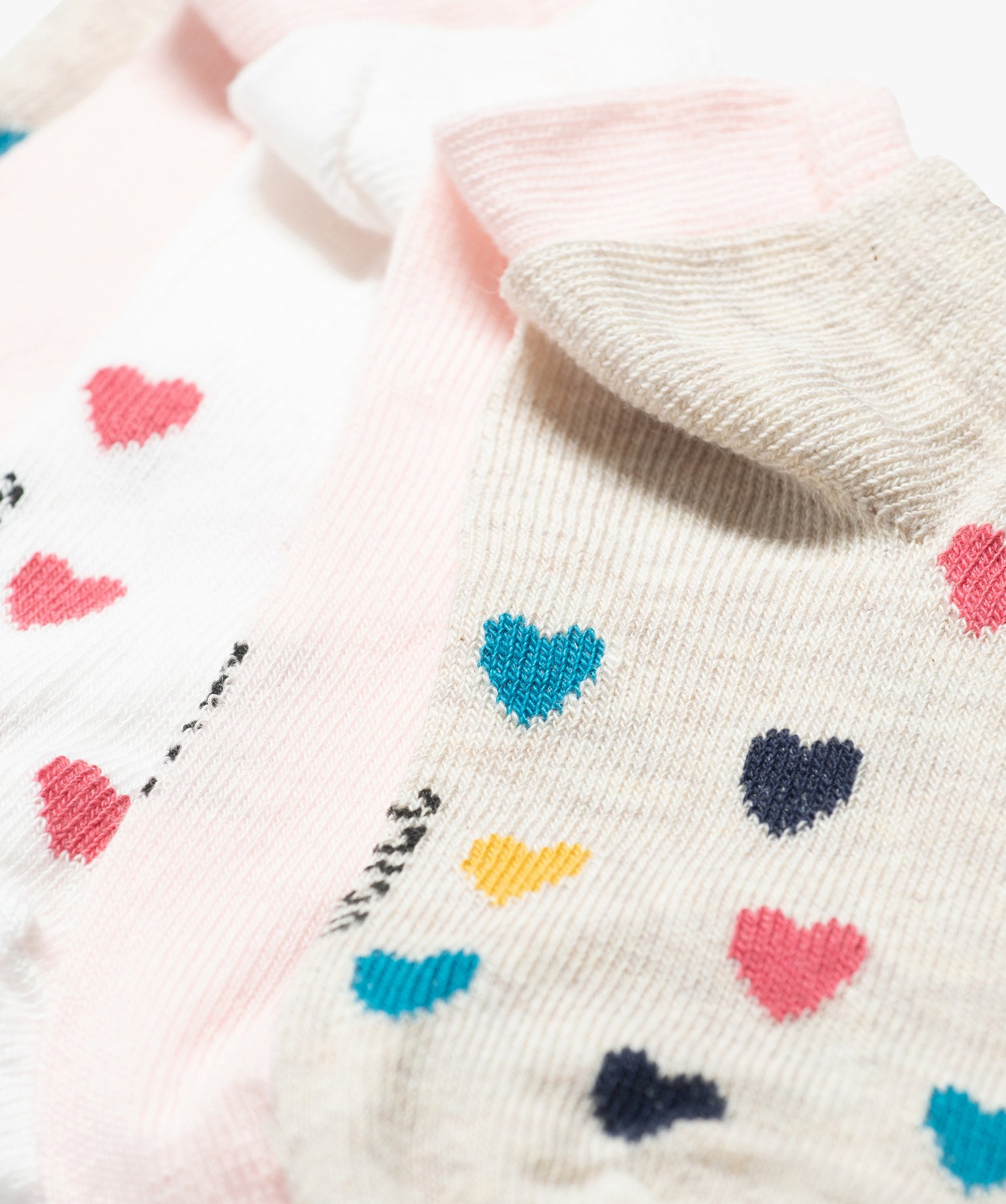 Chaussettes fille ultra-courtes motif curs (lot de 5) beige | GEMO