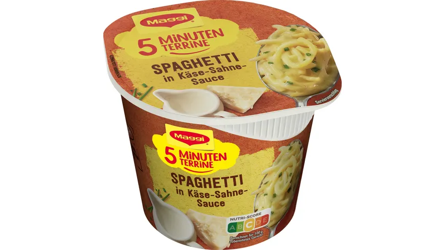 MAGGI 5 Minuten Terrine Spaghetti in Käse-Sahne-Sauce 62 g