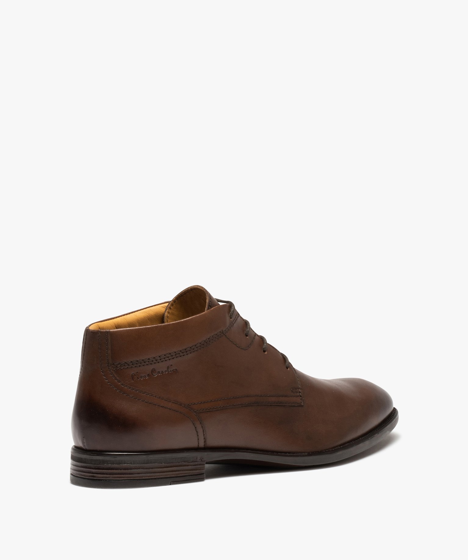 Boots hommes unies et en cuir à lacets - Pierre Cardin marron | GEMO