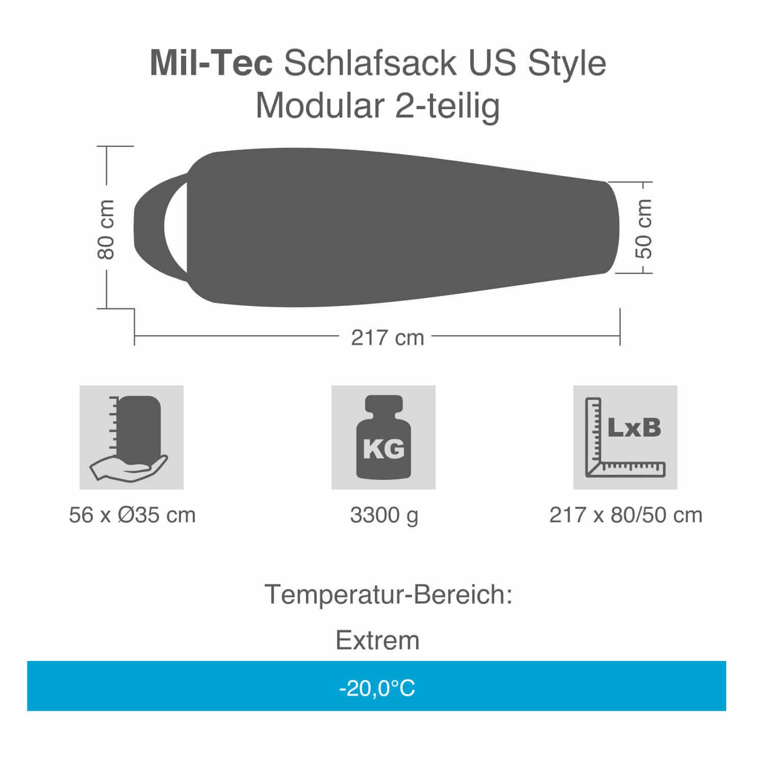 Schlafsack US Style Modular 2-teilig