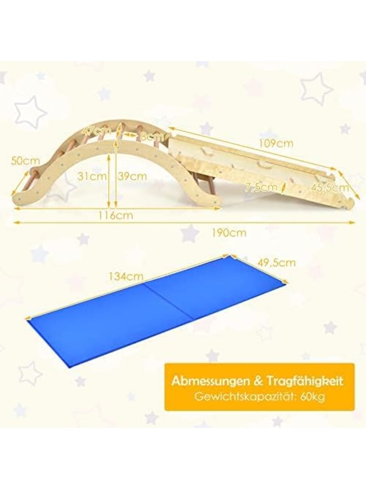 COSTWAY 4 in 1 Kletterleiter in Beige günstig kaufen 110 cm