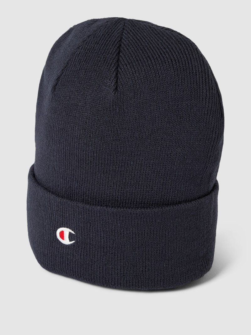 Beanie mit Label-Stitching in dunkelblau