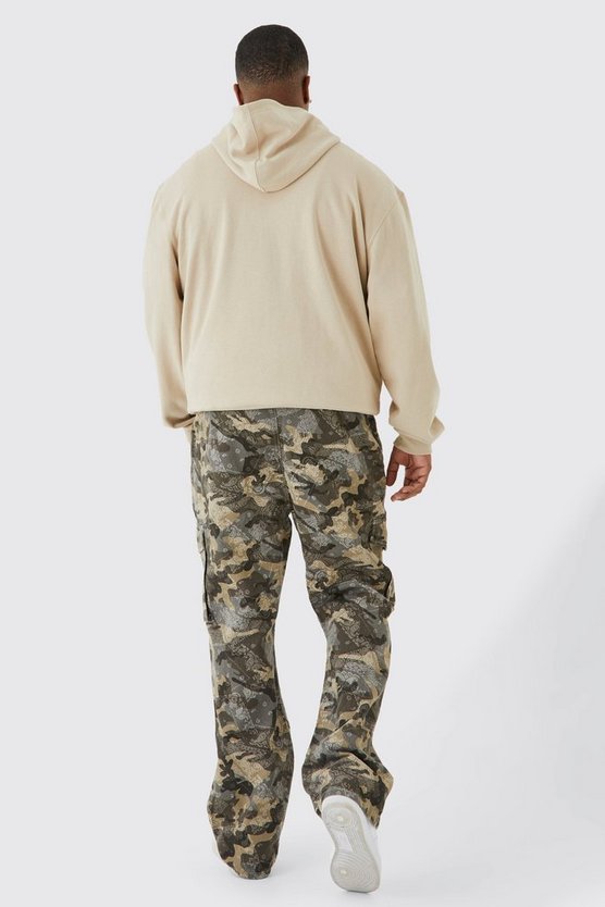 Plus Slim-Fit Camouflage Cargo-Hose mit Bandana-Print