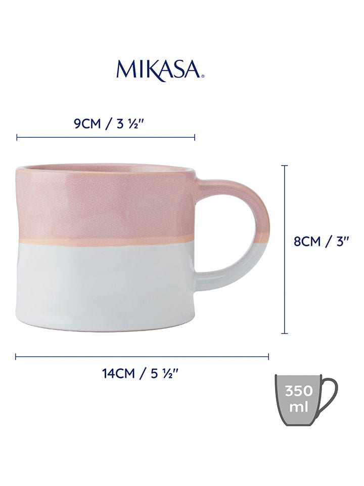 Mikasa 2er-Set: Tassen in Rosa/ Weiß - 350 ml günstig kaufen onesize