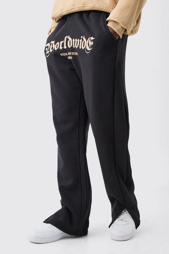 Jogginghose mit Worldwide-Print und geteiltem Saum