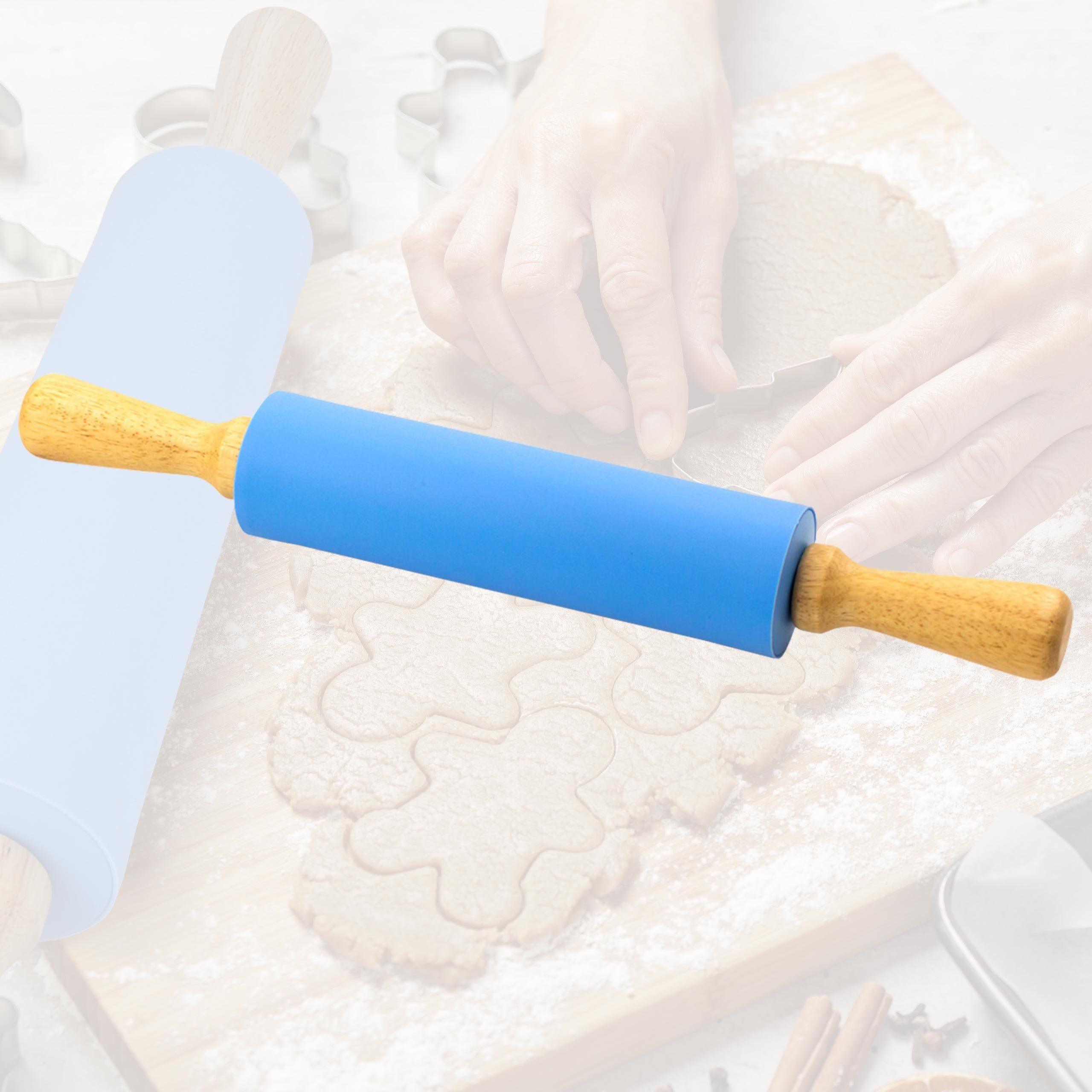 Lantelme Backmatte Backunterlage Silikon Teigroller, Kohlefaserverbundstoff (2, 2-tlg), hitzebeständig, Backzubehör