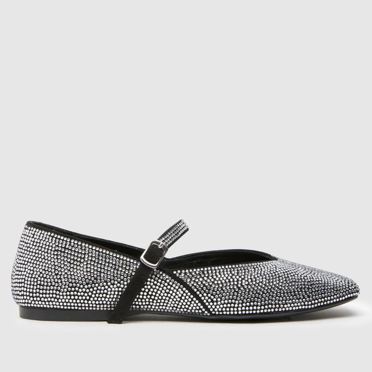 Schuh Lois díszítésű balerina lapos cipők ezüst színben