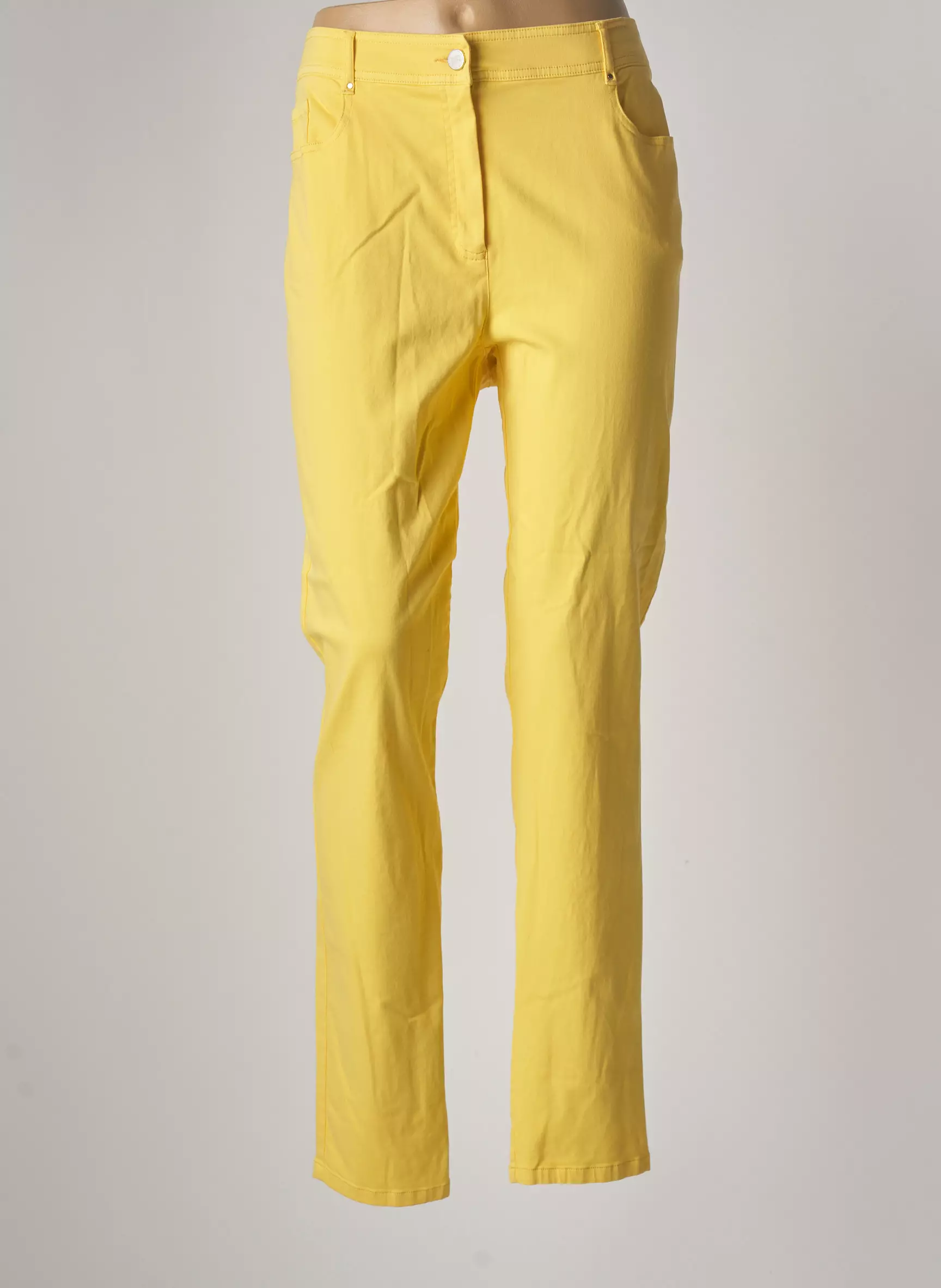 Pause Cafe Pantalons Slim Femme couleur jaune