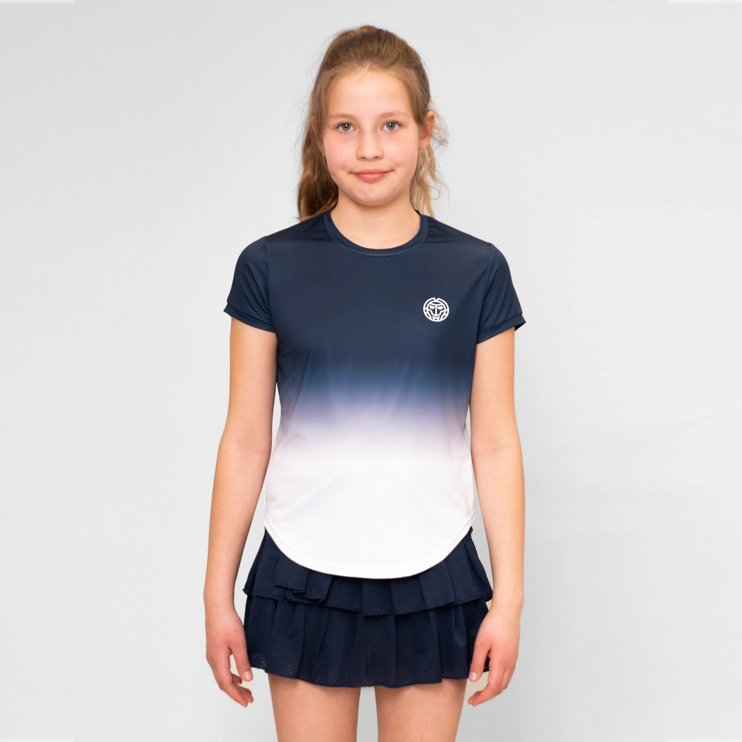 Crew Gradiant T-Shirt Mädchen - Dunkelblau, Weiß
